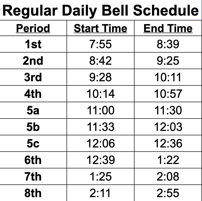 Bell Schedule